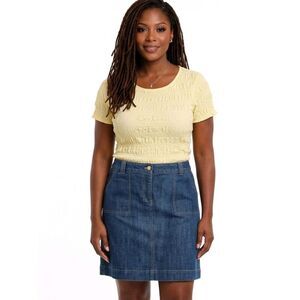 Jones New York Sport Blue Jean Stretch Denim Skirt Size 14